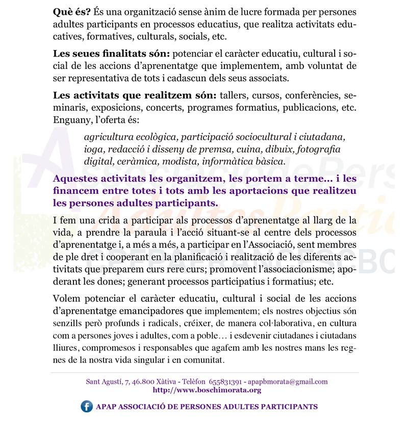 información de la asociación